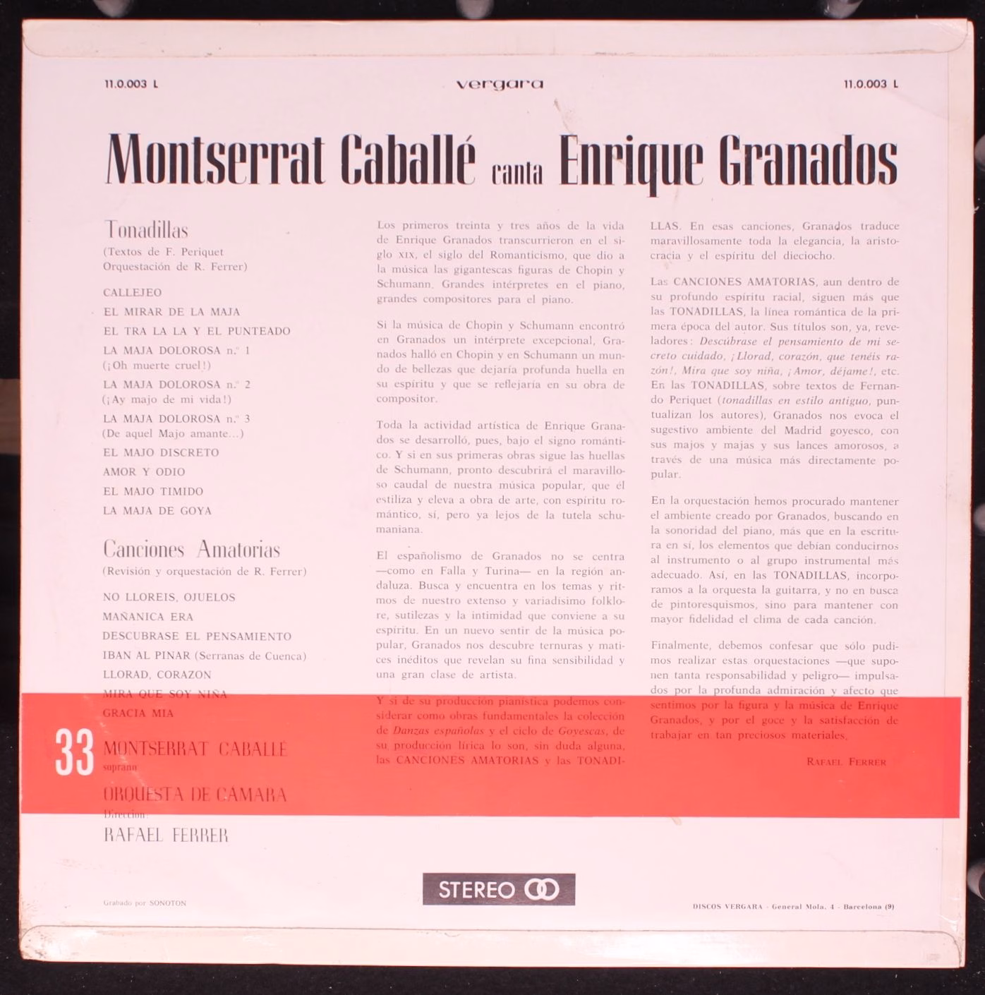 Vergara 11.0.003 L - Montserrat Caballé, Enrique Granados, Orque - Image 2