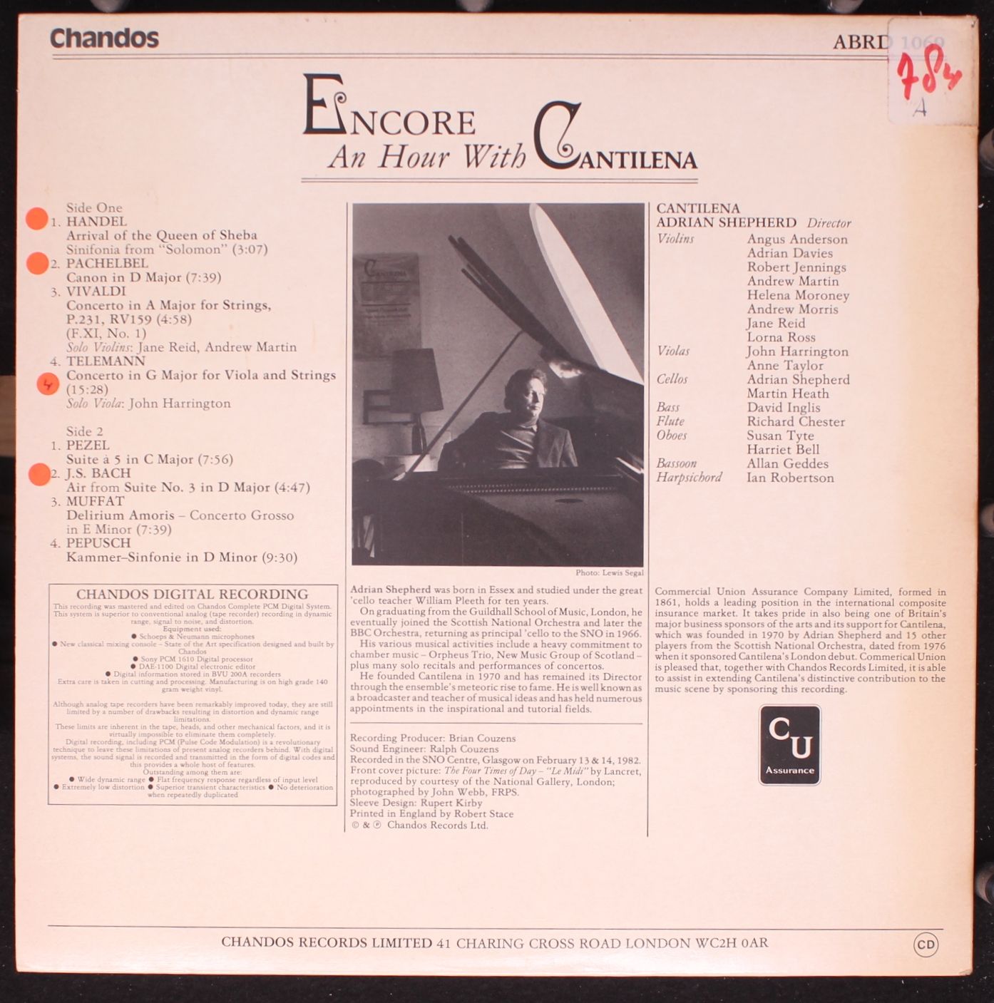 Chandos ABRD 1069 - Cantilena, Adrian Shepherd - Encore - An Hou - Image 3