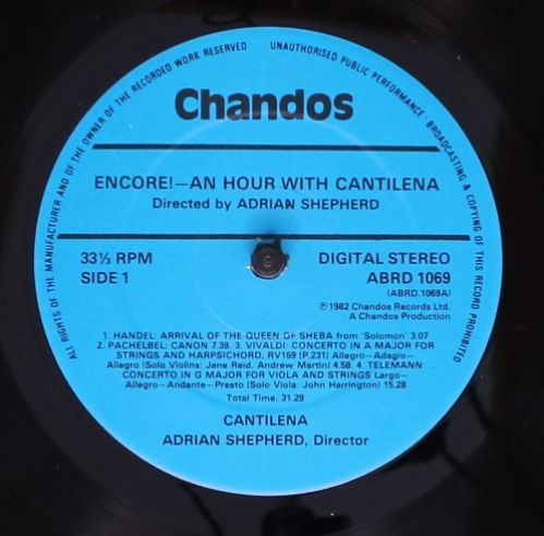 Chandos ABRD 1069 - Cantilena, Adrian Shepherd - Encore - An Hou - Image 4