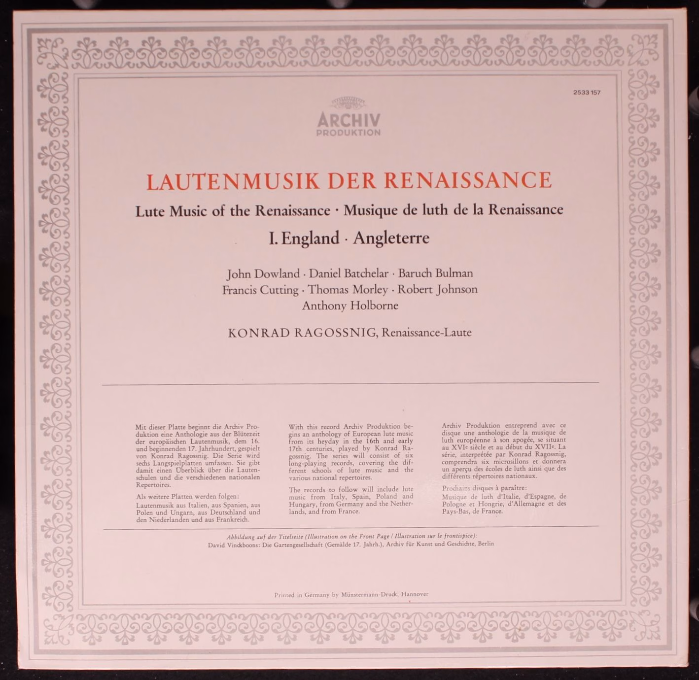 Archiv Produktion 2533 157 - Konrad Ragossnig - Musik Für Laute: - Image 3