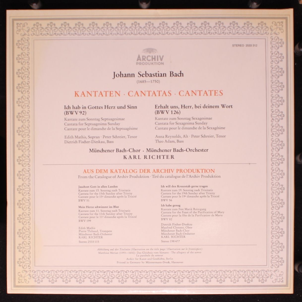 Archiv Produktion 2533 312 - Johann Sebastian Bach, Edith Mathis - Image 4