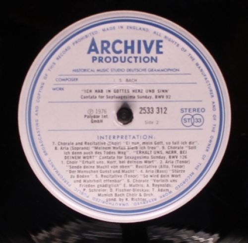 Archiv Produktion 2533 312 - Johann Sebastian Bach, Edith Mathis - Image 6