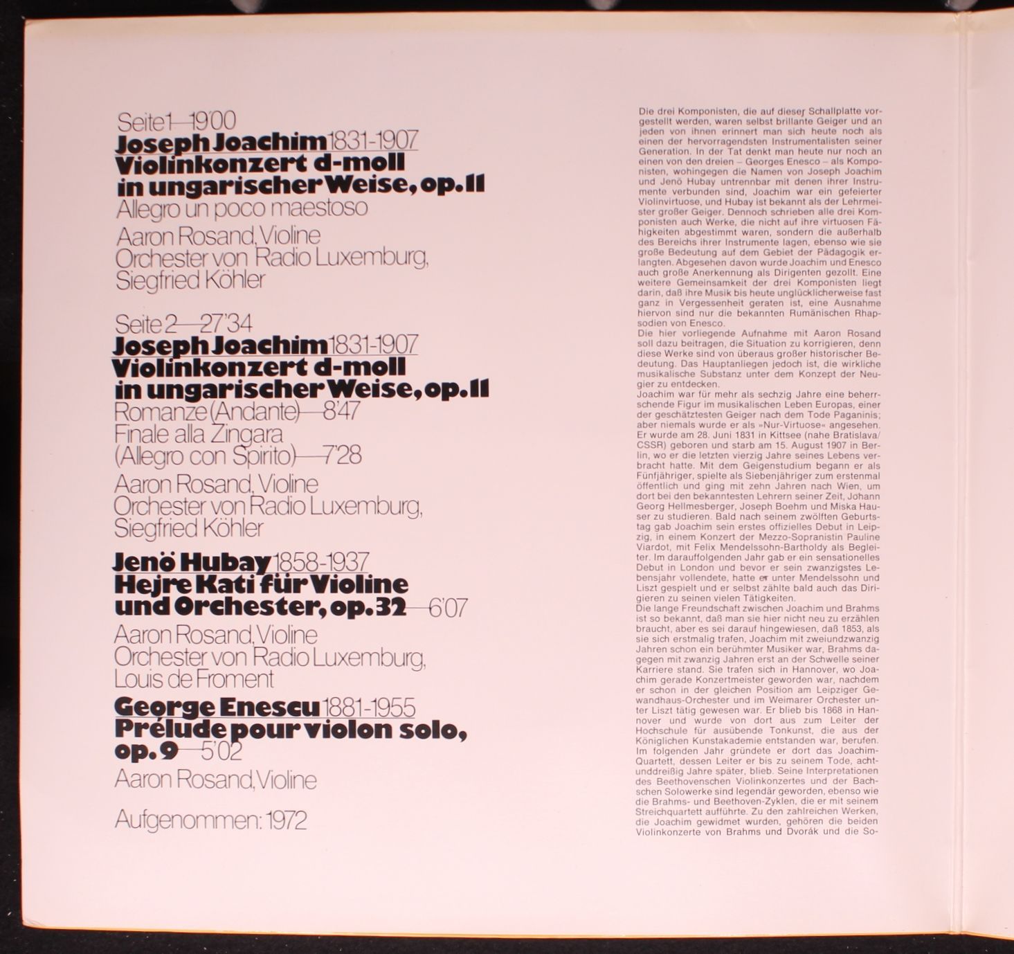 Candide CE 31 064 - Joseph Joachim, Jenő Hubay, George Enescu, A - Image 2