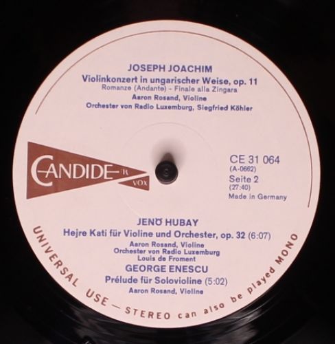 Candide CE 31 064 - Joseph Joachim, Jenő Hubay, George Enescu, A - Image 6