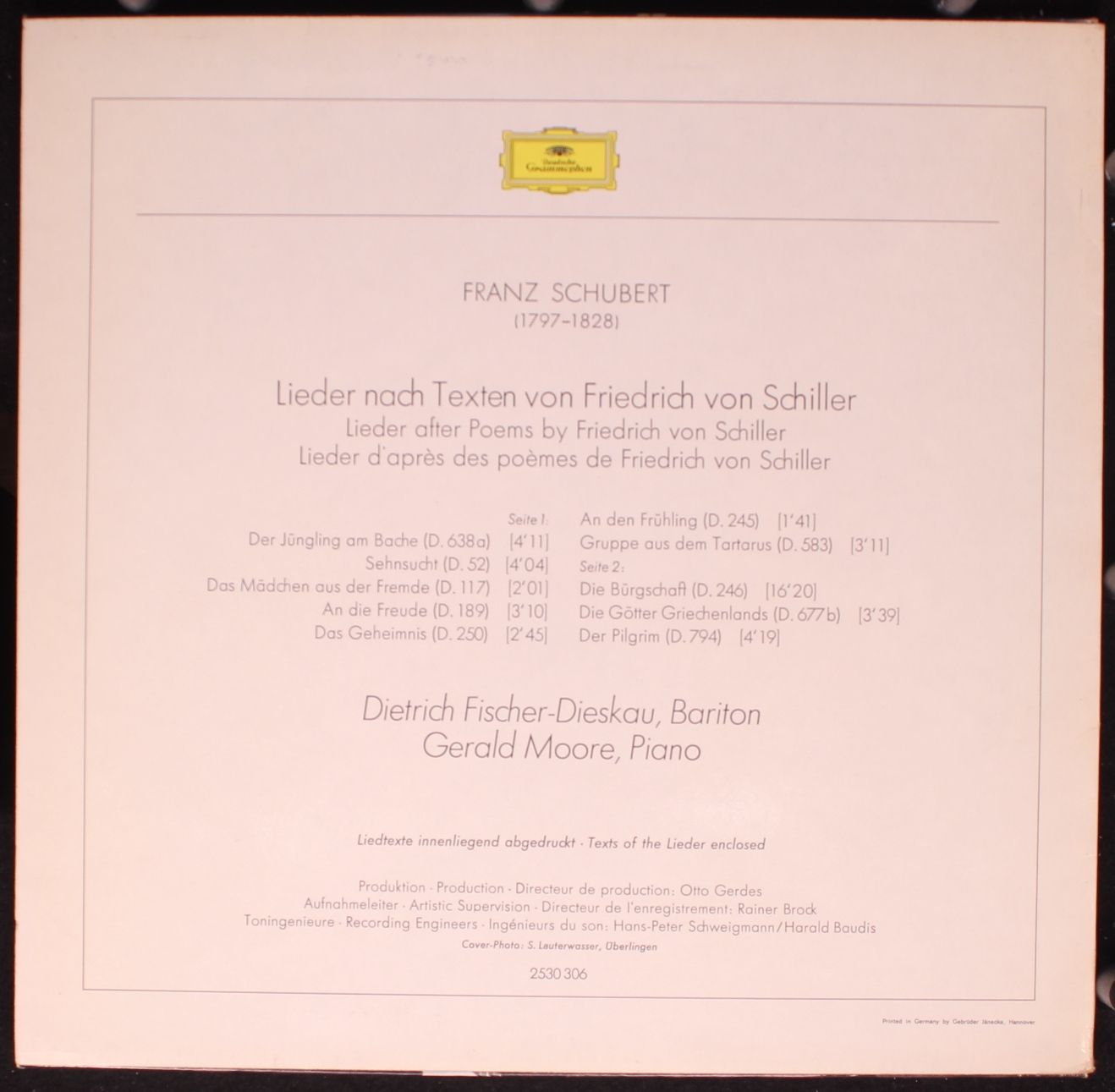 Deutsche Grammophon 2530 306 - Franz Schubert, Dietrich Fischer- - Image 2
