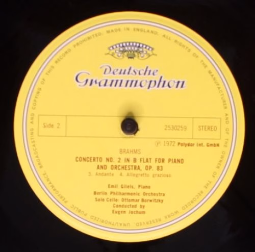 Deutsche Grammophon 2530 259 - Johannes Brahms, Emil Gilels, Ber - Image 4