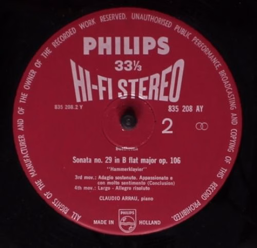 Philips 835 208 AY - Ludwig van Beethoven, Claudio Arrau - Hamme - Image 4
