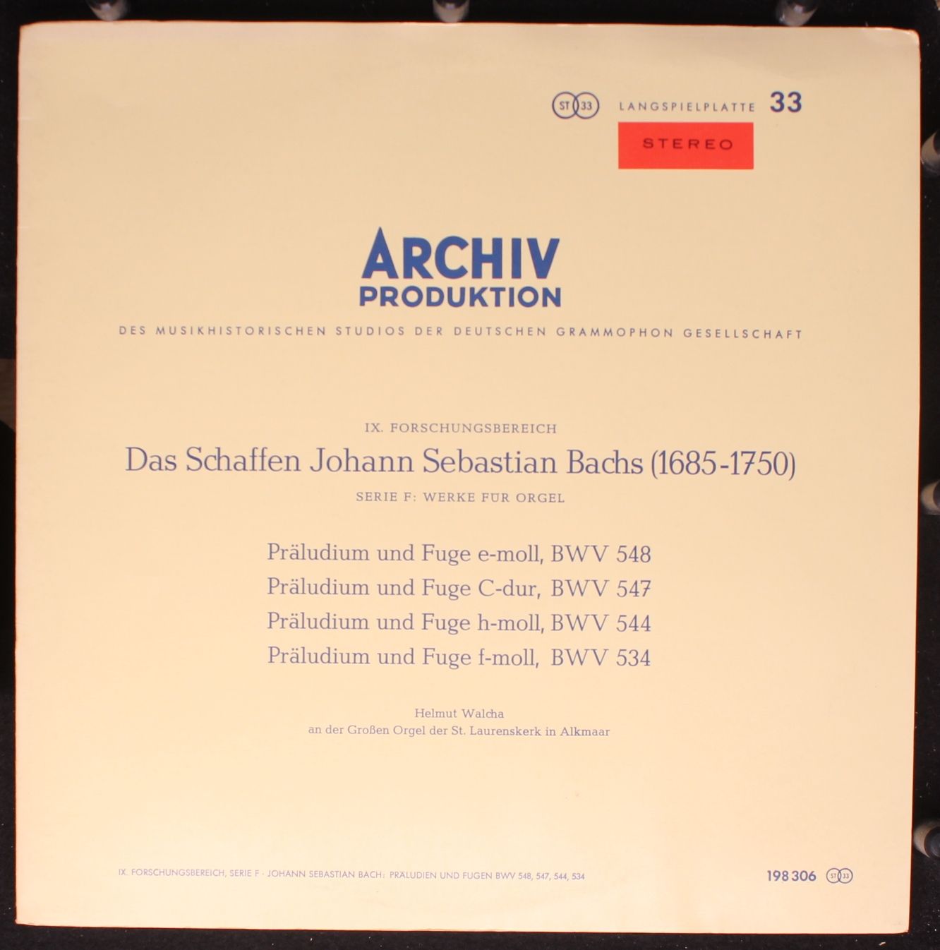 Archiv Produktion 198 306 - Johann Sebastian Bach, Helmut Walcha