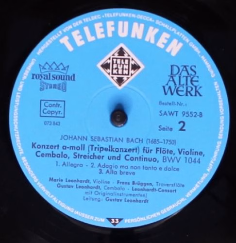 Telefunken SAWT 9552-B - Johann Sebastian Bach - Concerto For Tw - Image 4