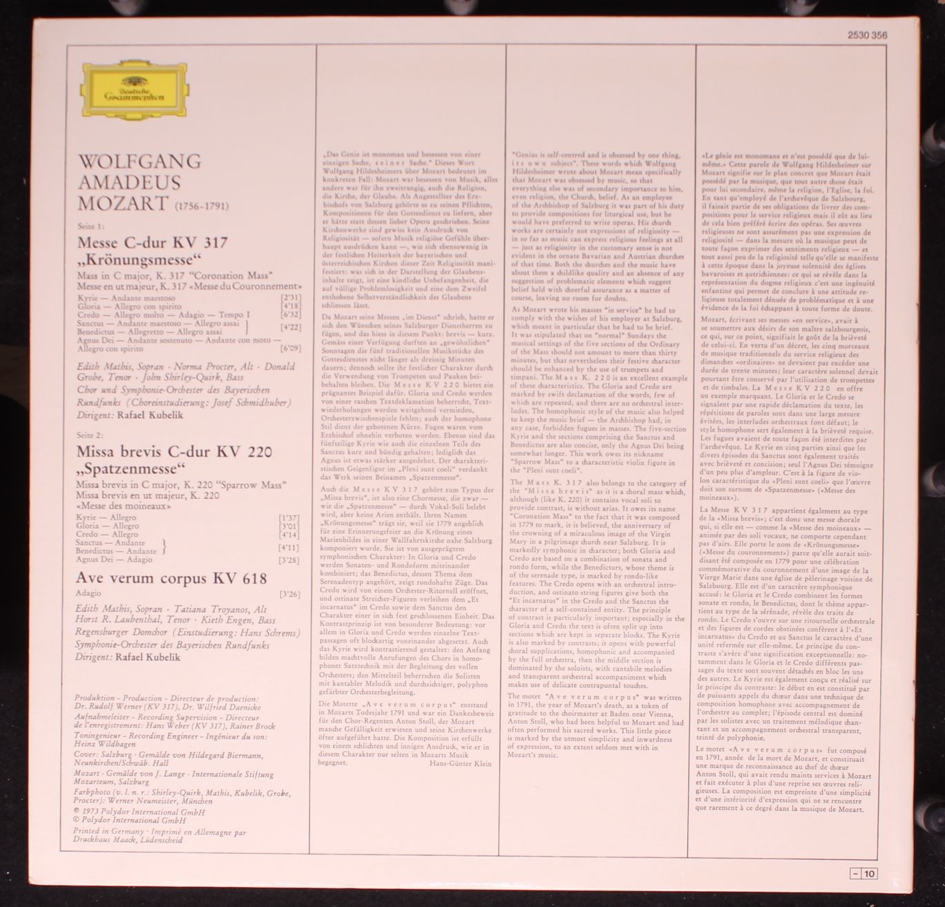 Deutsche Grammophon 2530 356 - Wolfgang Amadeus Mozart - Krönung - Image 3