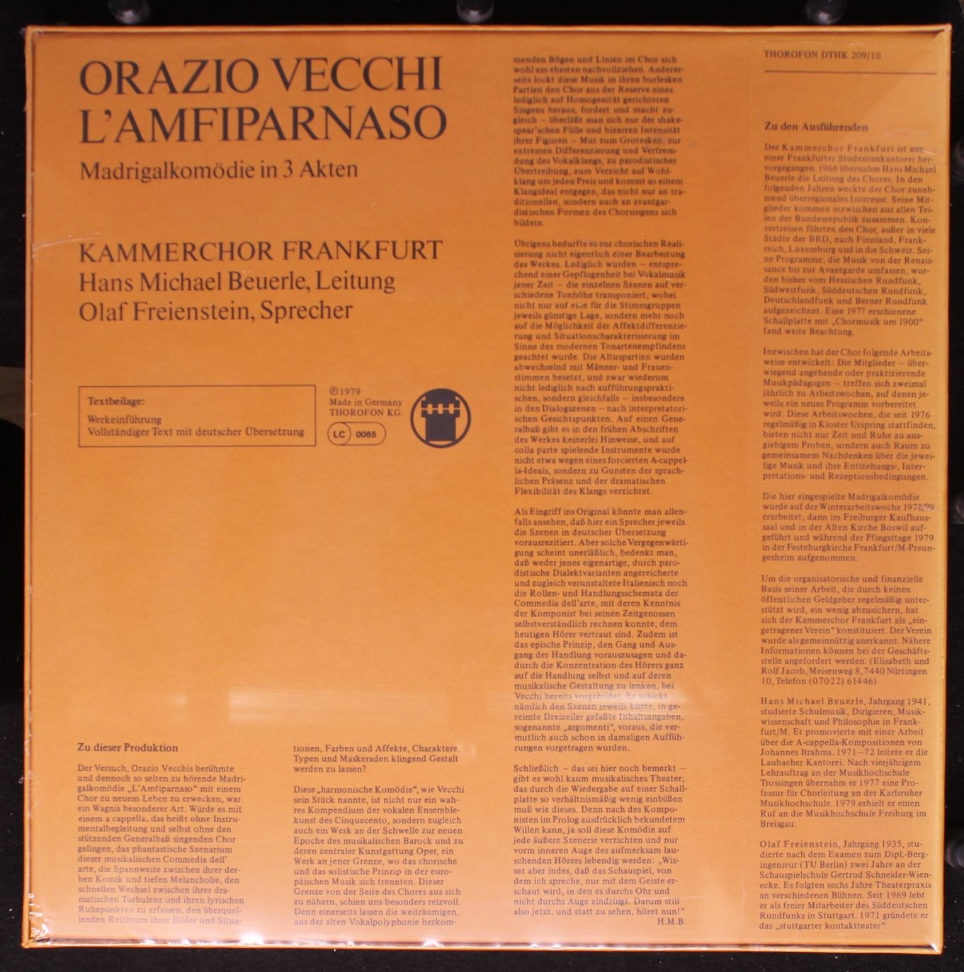 Thorofon DTHK 209/10 - Orazio Vecchi, Olaf Freienstein, Hans Mic - Image 2