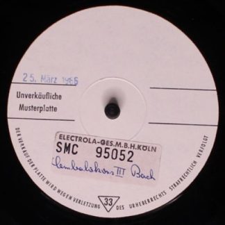 Electrola SMC 95052 - Johann Sebastian Bach - Cembalokonzerte II
