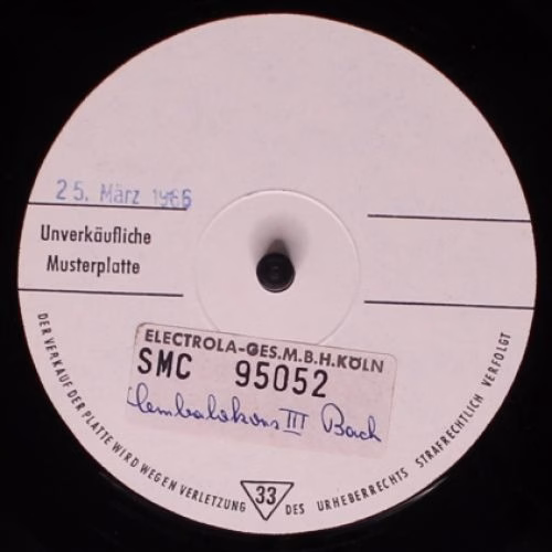Electrola SMC 95052 - Johann Sebastian Bach - Cembalokonzerte II