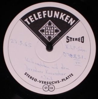 Telefunken 070831 - Dresdner Kreuzchor - Weihnachten Mit Dem Dre