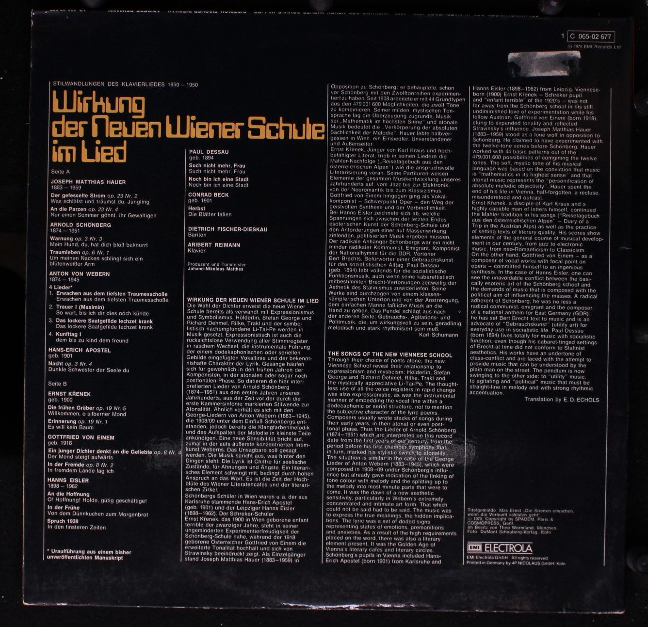 Odeon 1C 065-02677 - Dietrich Fischer-Dieskau, Aribert Reimann - - Image 4