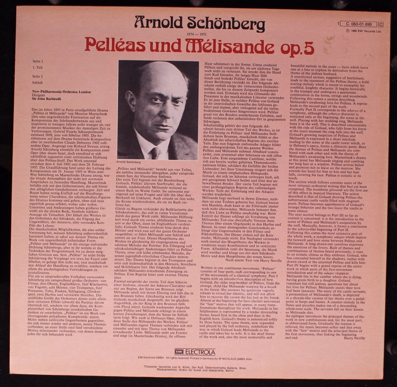 His Master's Voice 1 C 063-01 899 - Arnold Schoenberg, New Philh - Image 2
