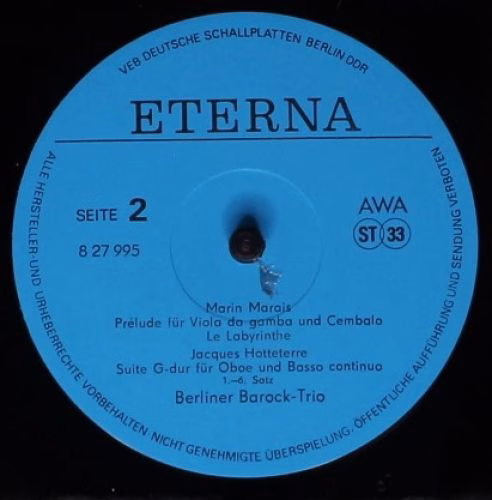 Eterna 8 27 995 - Berliner Barock-Trio - Werke von Quantz, Schaf - Image 4