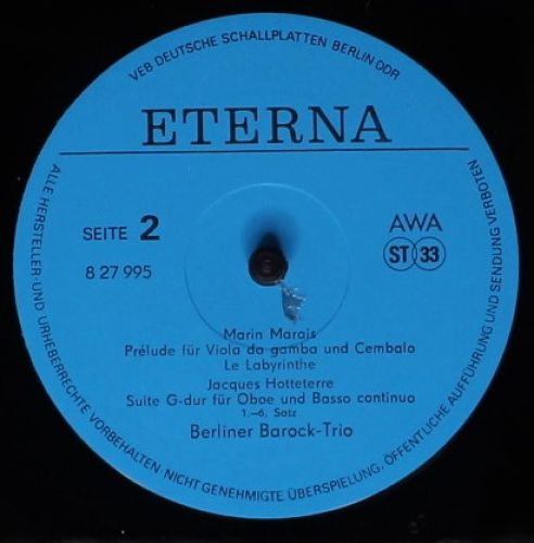 Eterna 8 27 995 - Berliner Barock-Trio - Werke von Quantz, Schaf - Image 4