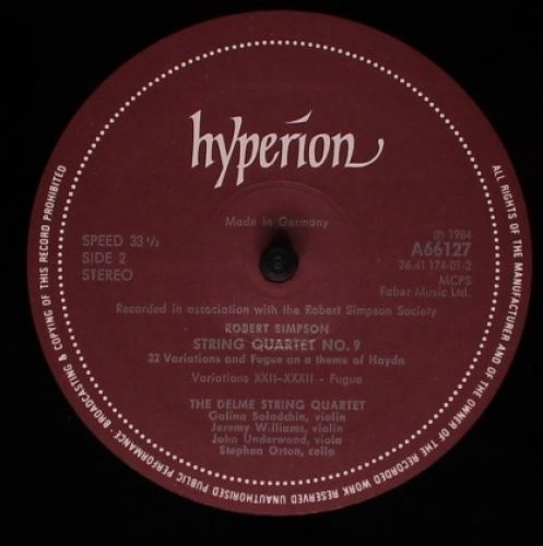 hyperion A66127 - Robert Simpson (6), The Delmé String Quartet - - Image 4