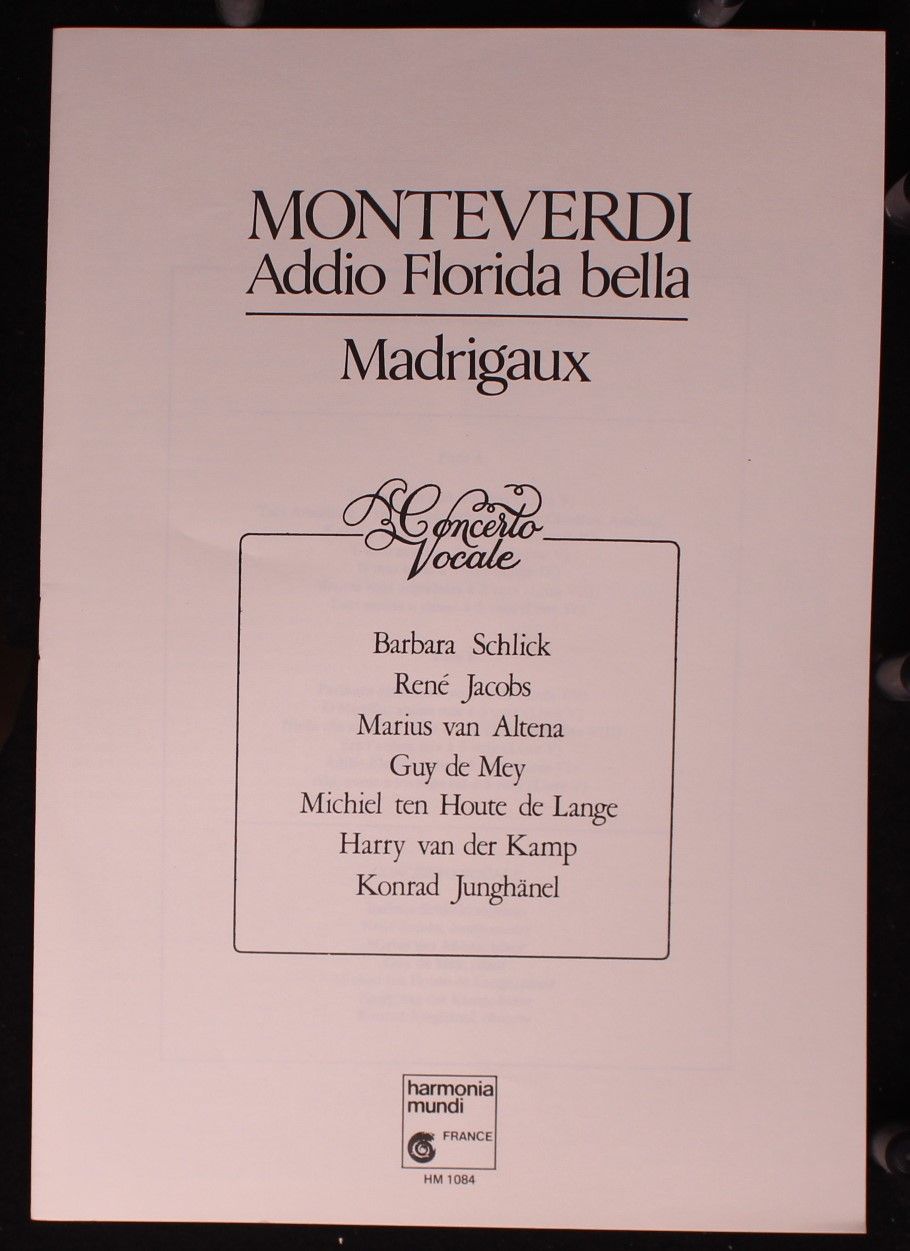 harmonia mundi France HM 1084 - Claudio Monteverdi, Concerto Voc - Image 3