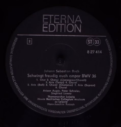 Eterna 8 27 414 - Johann Sebastian Bach, Arleen Auger, Peter Sch - Image 4