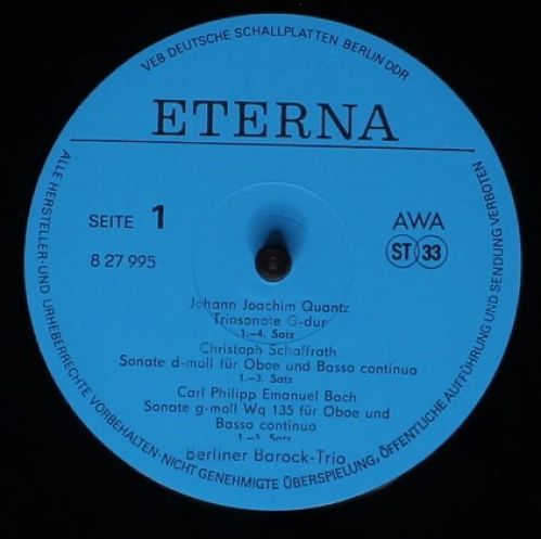 Eterna 8 27 995 - Berliner Barock-Trio - Werke von Quantz, Schaf - Image 3