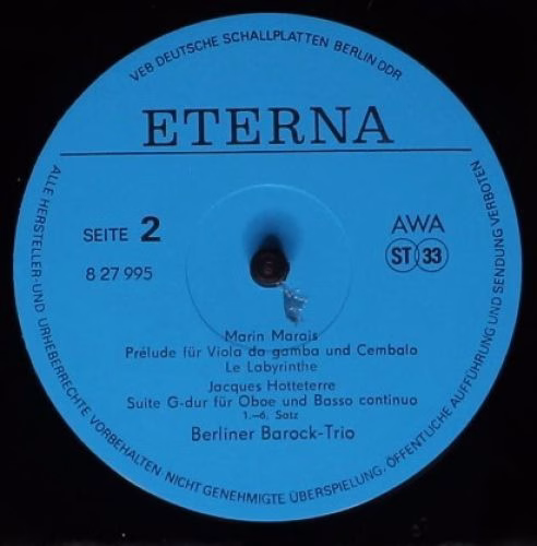 Eterna 8 27 995 - Berliner Barock-Trio - Werke von Quantz, Schaf - Image 4