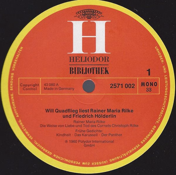 Heliodor Bibliothek 2571 002 - Will Quadflieg, Rainer Maria Rilk - Image 3