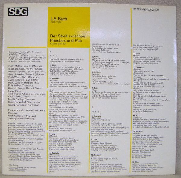SDG 610 203 - Johann Sebastian Bach, Edith Mathis, Ingeborg Ruß, - Image 2