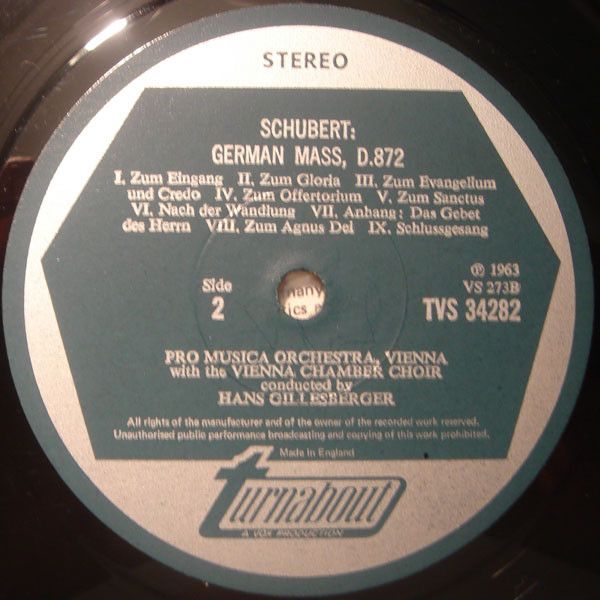 Turnabout TV 34282S - Franz Schubert, Vienna Pro Musica Orchestr - Image 4
