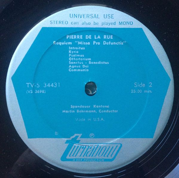 Turnabout TV-S 34431 - Josquin Des Prés, Pierre de la Rue - Miss - Image 6
