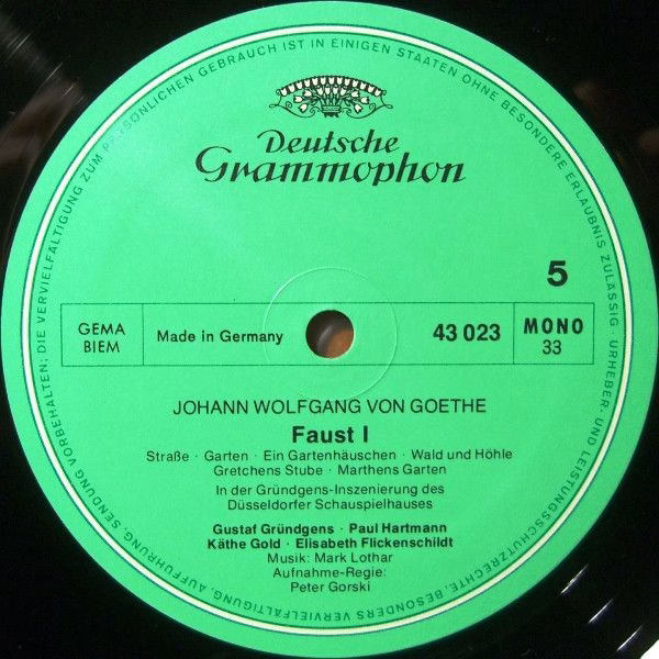 Deutsche Grammophon Gesellschaft Literarisches Arc 2753 002 - Jo - Image 3