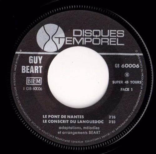 Disques Temporel GB 60006 M - Guy Béart - Le Pont De Nantes / Le - Image 3