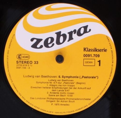 Zebra 0091.709 - Ludwig van Beethoven, Sir Adrian Boult, The Phi - Image 3