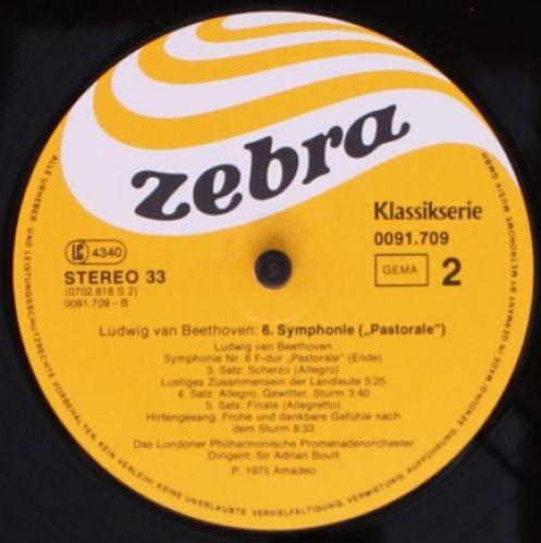 Zebra 0091.709 - Ludwig van Beethoven, Sir Adrian Boult, The Phi - Image 4