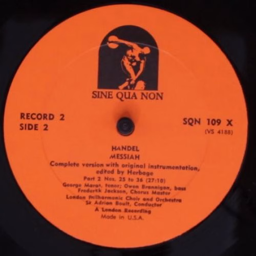 Sine Qua Non SQN 109 X - Georg Friedrich Händel, Sir Adrian Boul - Image 5