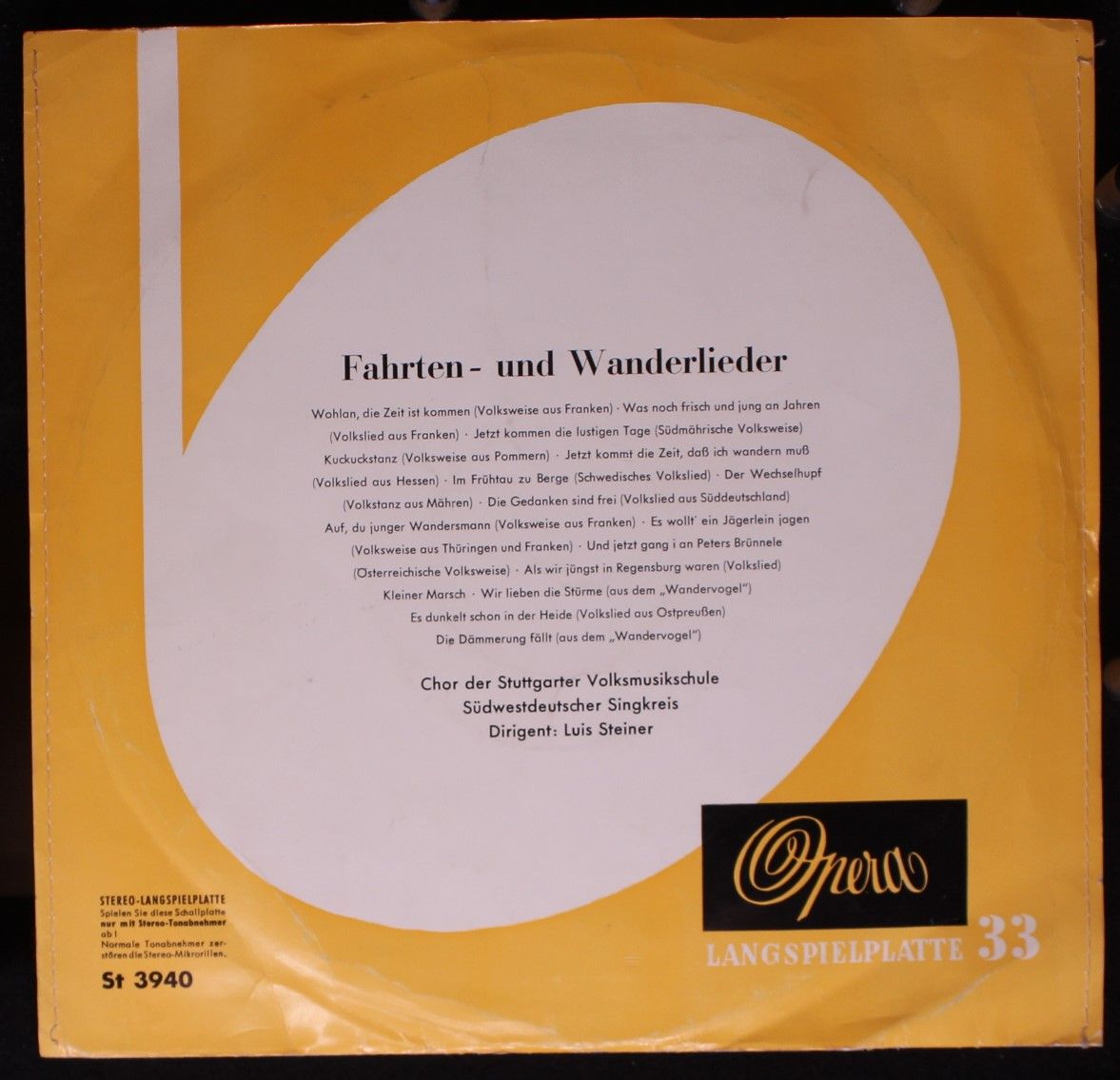 Opera 3940 - Chor Der Stuttgarter Volksmusikschule, Südwestdeuts
