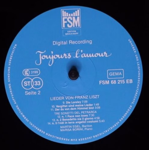 FSM 68 215 EB - Franz Liszt, Martin Egel, Marisa Borini - Toujou - Image 4