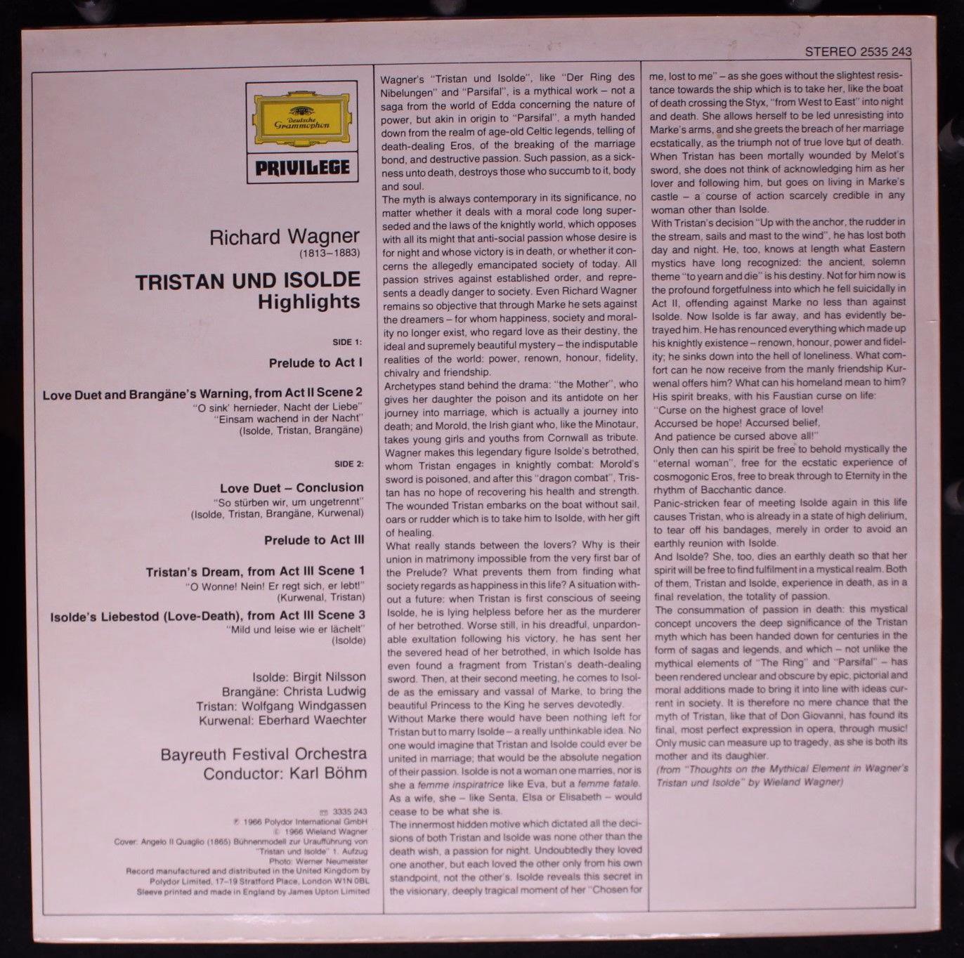 Deutsche Grammophon 2535 243 - Richard Wagner, Orchester der Bay - Image 2