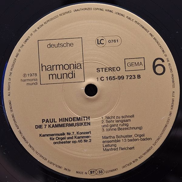 Deutsche Harmonia Mundi 1C 165-99 721/23 - Paul Hindemith, Ensem - Image 8