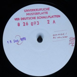 Not On Label 8 26 093 - Wolfgang Lesser, Carl-Heinz Pick - Ein T