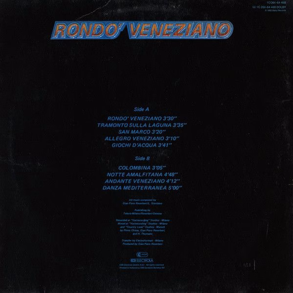 Baby Records (2) 1C 066-64 468 - Rondò Veneziano - Rondo' Venezi - Image 2