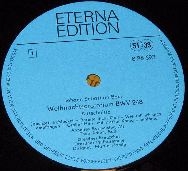 Eterna 8 26 693 - Johann Sebastian Bach - Weihnachtsoratorium (A - Image 3
