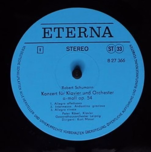 Eterna 8 27 366 - Robert Schumann, Peter Rösel, Kurt Masur, Gewa - Image 3