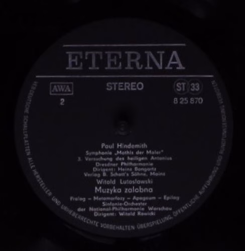 Eterna 8 25 870 - Paul Hindemith, Witold Lutoslawski - Mathis De - Image 4