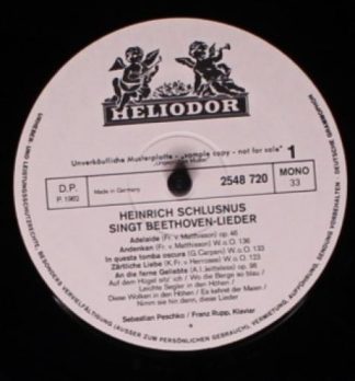 HELIODOR 2548 720 - Heinrich Schlusnus - Heinrich Schlusnus Sing