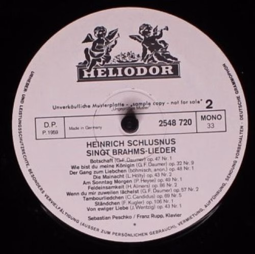 HELIODOR 2548 720 - Heinrich Schlusnus - Heinrich Schlusnus Sing - Image 2