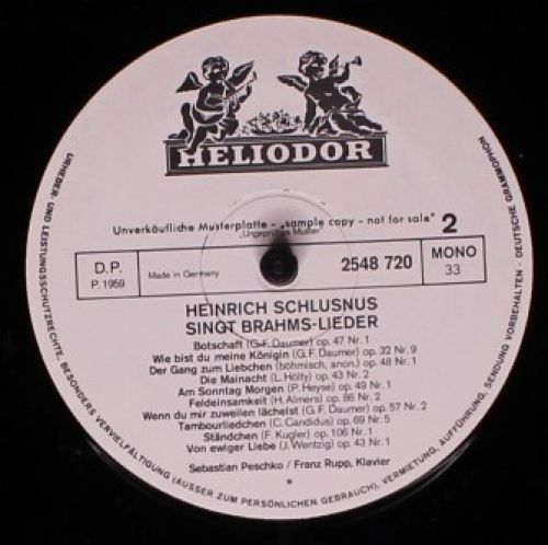 HELIODOR 2548 720 - Heinrich Schlusnus - Heinrich Schlusnus Sing - Image 2