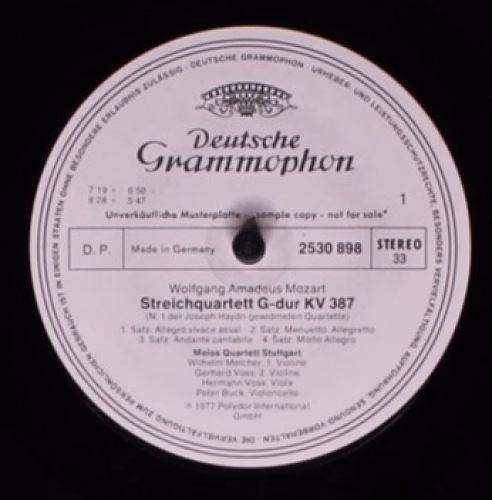 Deutsche Grammophon 2530 898 - Wolfgang Amadeus Mozart, Melos Qu