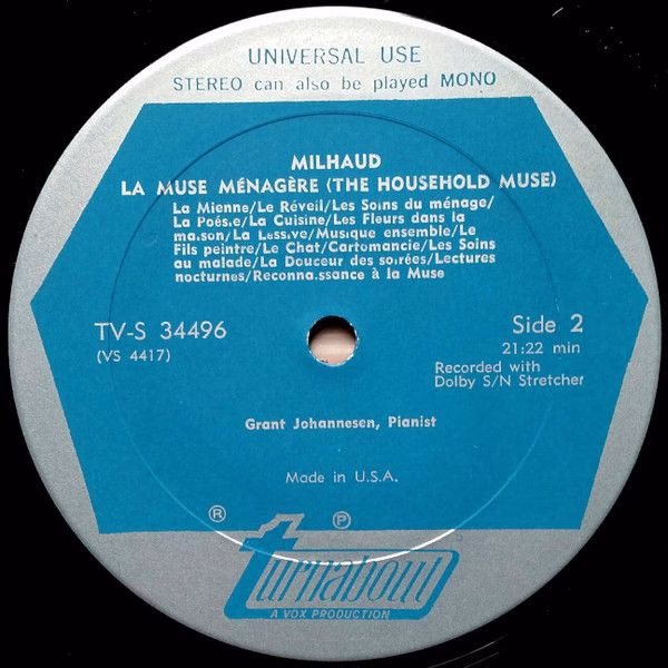 Turnabout TV-S 34496 - Darius Milhaud, Grant Johannesen, Thomas - Image 4